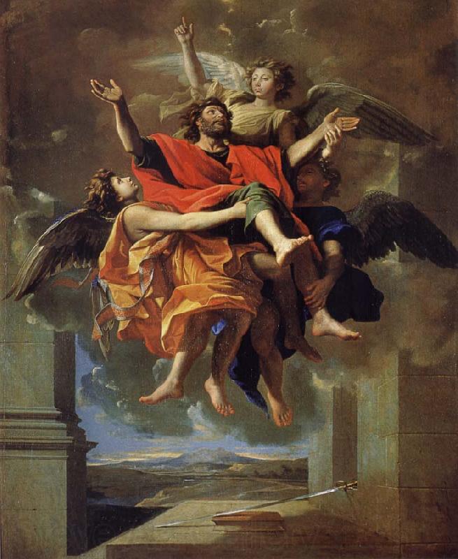 Nicolas Poussin The Verz ckung of the Hl. Paulus in the third sky Norge oil painting art